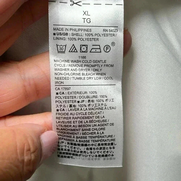 Banana Republic Satin Off White/Navy Midi Skirt sz XL - Picture 4 of 9